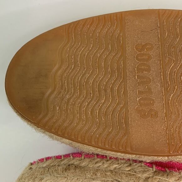 Soludos pink canvas embroidered elephant platform espadrilles - Picture 8 of 11